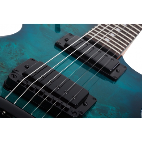 Schecter Solo-II Standard Elektro Gitar (Ocean Blue Burst Burl)<br>Fotoğraf: 4/7