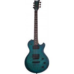 Schecter Solo-II Standard Elektro Gitar (Ocean Blue Burst Burl)