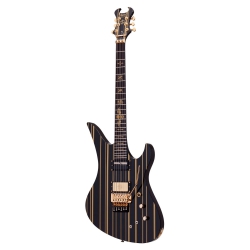 Schecter Synyster Custom FR Elektro Gitar (Gloss Black & Gold Stripes)