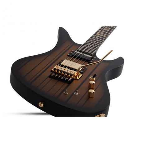 Schecter Synyster Custom FR Elektro Gitar (Gloss Black & Gold Stripes)<br>Fotoğraf: 4/7