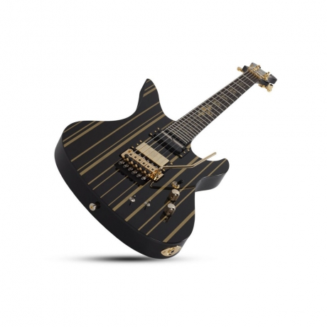 Schecter Synyster Custom FR Elektro Gitar (Gloss Black & Gold Stripes)<br>Fotoğraf: 2/7