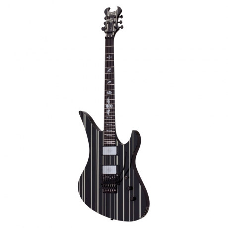 Schecter Synyster Custom FR Elektro Gitar (Gloss Black & Silver Pin Stripes)<br>Fotoğraf: 1/6