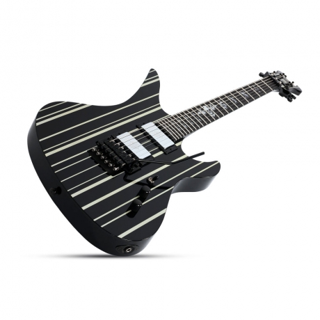 Schecter Synyster Custom FR Elektro Gitar (Gloss Black & Silver Pin Stripes)<br>Fotoğraf: 2/6