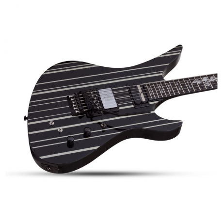 Schecter Synyster Custom-S FR Elektro Gitar (Gloss Black & Silver Pin Stripes)<br>Fotoğraf: 3/5