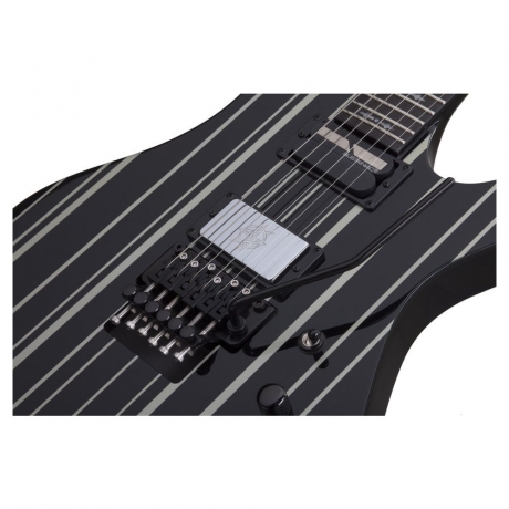 Schecter Synyster Custom-S FR Elektro Gitar (Gloss Black & Silver Pin Stripes)<br>Fotoğraf: 5/5
