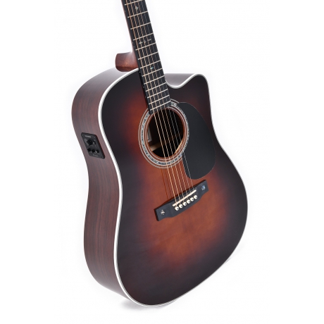 Sigma DTC-1E-SB Cutaway Elektro Akustik Gitar (Sunburst)<br>Fotoğraf: 2/4