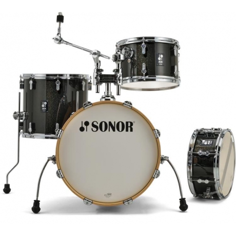 Sonor AQX Jazz 4-Parça Akustik Davul Seti (Black Midnight Sparkle