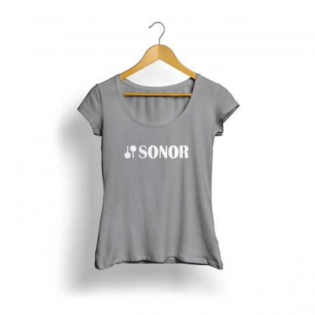Sonor Logo Kadın T-Shirt (Gri)<br>Fotoğraf: 1/1