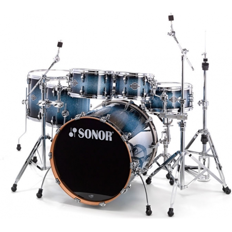 Sonor Select Force SEF 11 Stage S Drive Blue Galaxy Sparkle Akustik Davul Seti<br>Fotoğraf: 1/2