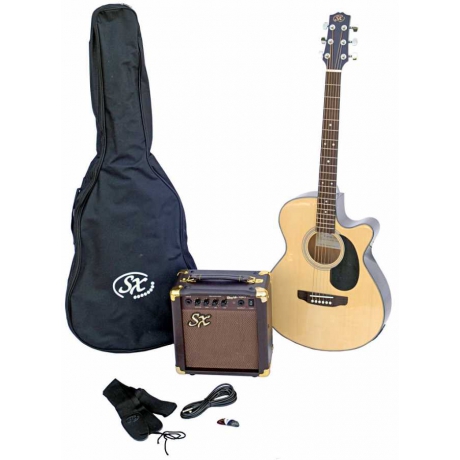 Sx SA3-SK-NA Elektro Akustik Gitar Seti (Natural)<br>Fotoğraf: 1/1