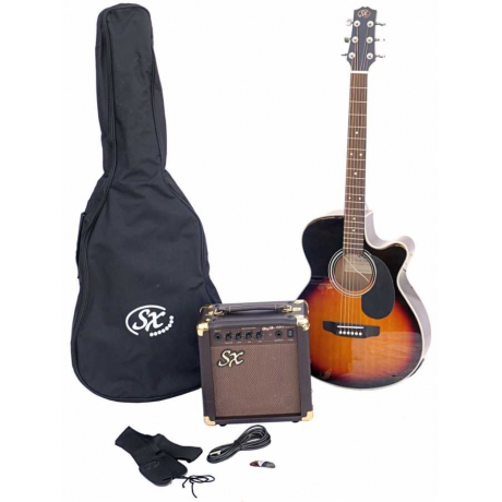 Sx SA3-SK-VS Elektro Akustik Gitar Seti<br>Fotoğraf: 1/1