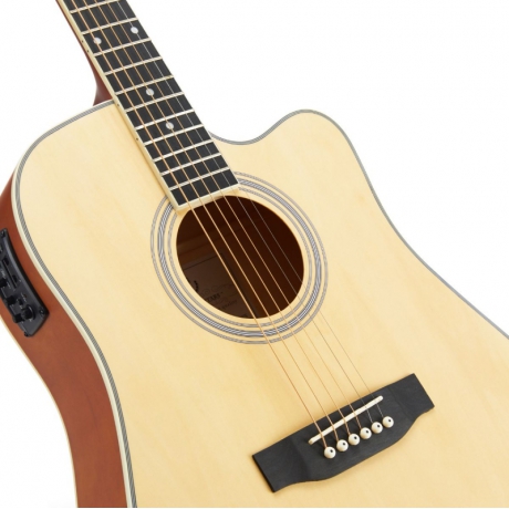 SX SD104CE Elektro Akustik Gitar (Natural)<br>Fotoğraf: 3/6