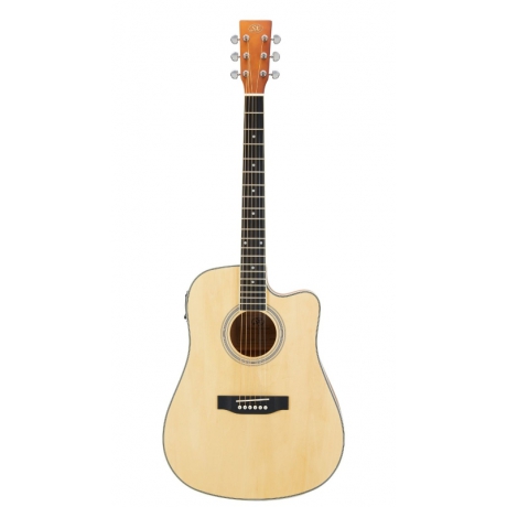 SX SD104CE Elektro Akustik Gitar (Natural)<br>Fotoğraf: 1/6