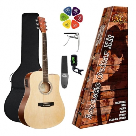 SX SD104CEK Elektro Akustik Gitar (Natural)<br>Fotoğraf: 1/1