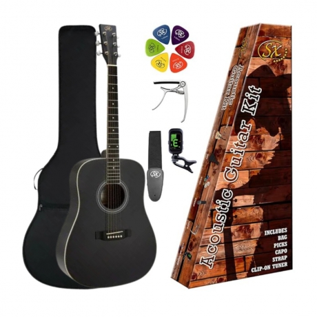 SX SD104KBK Akustik Gitar Seti (Siyah)<br>Fotoğraf: 1/7