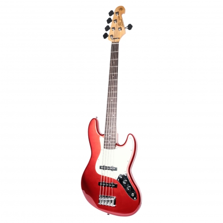 SX SJB62 /5/MRD 5 Telli Bas Gitar (Metallic Red)<br>Fotoğraf: 3/4
