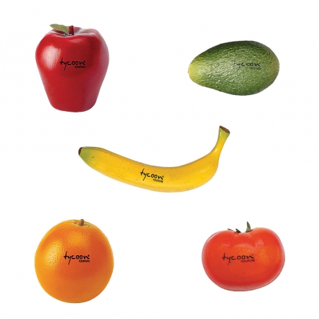 Tycoon Fruit & Veggies Shaker Set In Rattan Basket<br>Fotoğraf: 1/1