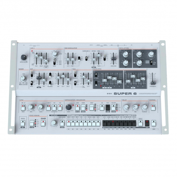 UDO Audio Super 6 Desktop Analog Hibrit Masaüstü Synthesizer (Beyaz), Fotoğraf: 1/5