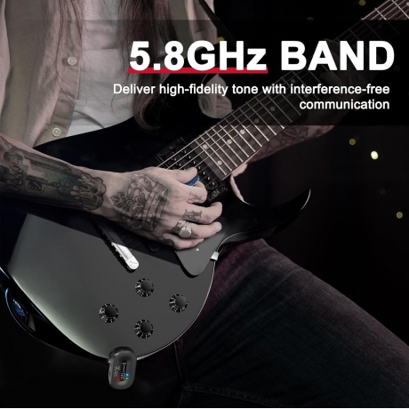 Xvive XV-AC58 5.8GHZ Şarj Edilebilir Kablosuz Gitar Bağlantı Sistemi<br>Fotoğraf: 3/6