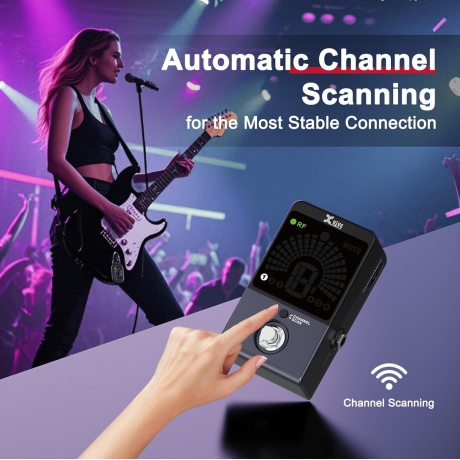 Xvive XV-P58 Akort Aletli Receiver Pedallı 5.8GHZ Kablosuz Gitar Bağlantı Sistemi - Siyah<br>Fotoğraf: 5/7