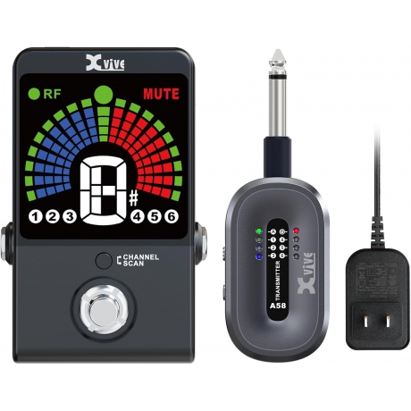 Xvive XV-P58 Akort Aletli Receiver Pedallı 5.8GHZ Kablosuz Gitar Bağlantı Sistemi - Siyah<br>Fotoğraf: 1/7