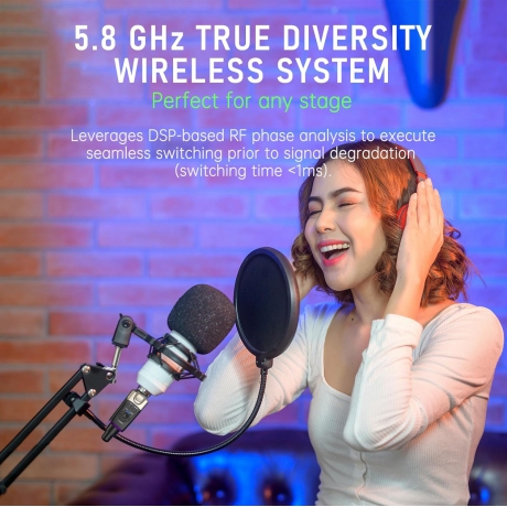 Xvive XV-U35C Kondenser Mikrofonlar için 5.8Ghz Kablosuz Bağlantı Sistemi<br>Fotoğraf: 5/9