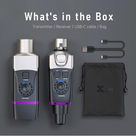 Xvive XV-U35C Kondenser Mikrofonlar için 5.8Ghz Kablosuz Bağlantı Sistemi<br>Fotoğraf: 8/9