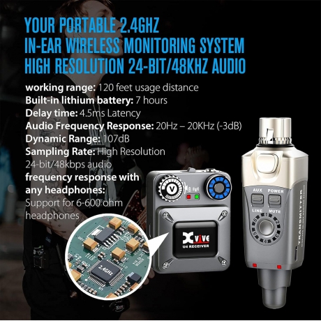 Xvive XV-U4 Kablosuz in-ear Monitör Sistemi<br>Fotoğraf: 6/7