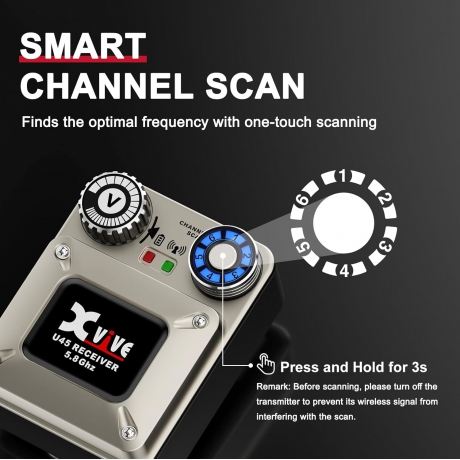 Xvive XV-U45R Kablosuz In-Ear Monitor Sistemi için Sadece Alıcı<br>Fotoğraf: 4/6