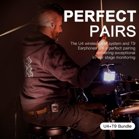 Xvive XV-U4T9 U4 Kablosuz In-ear Monitör Sistemi + T9 Monitör Kulaklık Seti<br>Fotoğraf: 2/6