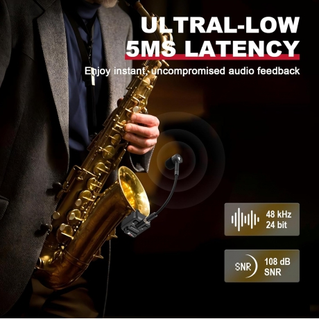 Xvive XV-U7 Saksofon ve Trompet için Kablosuz Mikrofon Sistemi<br>Fotoğraf: 6/7