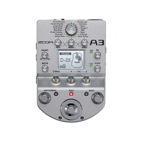 Zoom A3 Akustik Gitar Prosesörü<br>Fotoğraf: 1/5