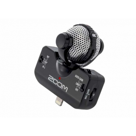 Zoom IQ5/B H4N,H6 ve İphone İçin Uyarlanmış Stereo Mikrofon SİYAH<br>Fotoğraf: 1/1