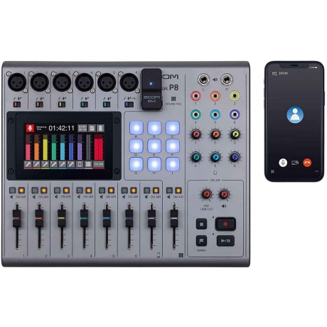 Zoom P8 Protrak 8 Kanal Podcast Mikseri<br>Fotoğraf: 2/3